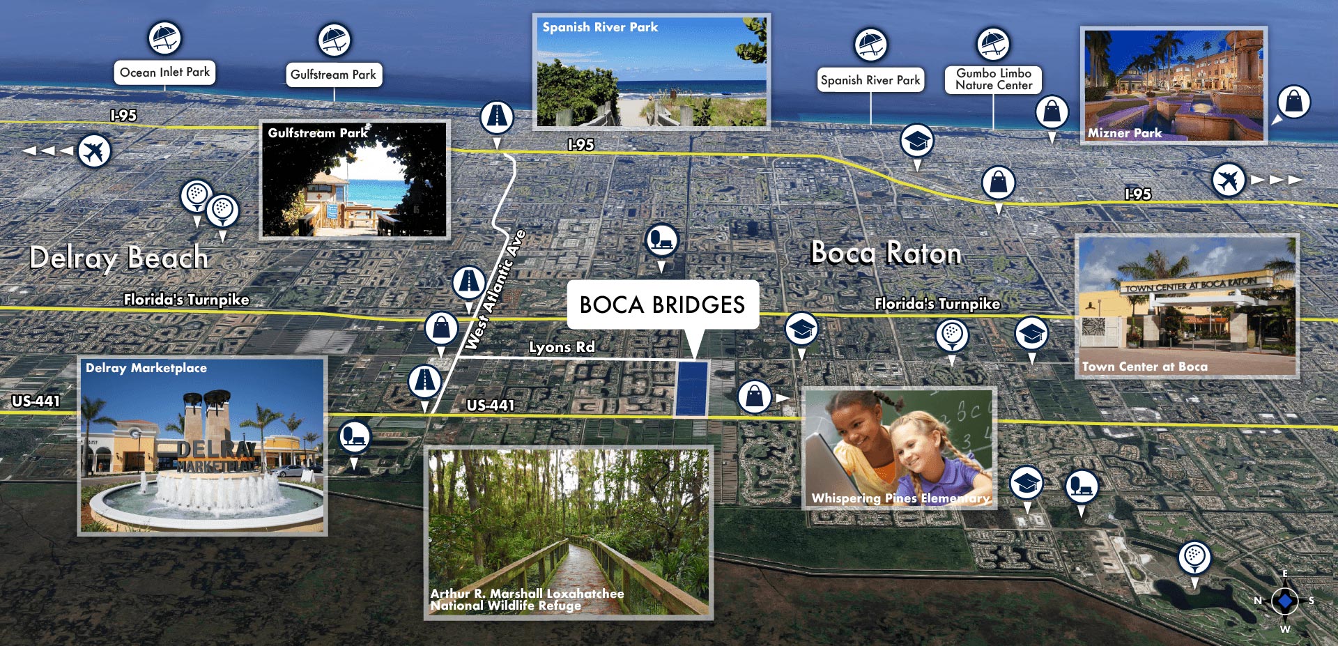 Boca Bridges Area Map