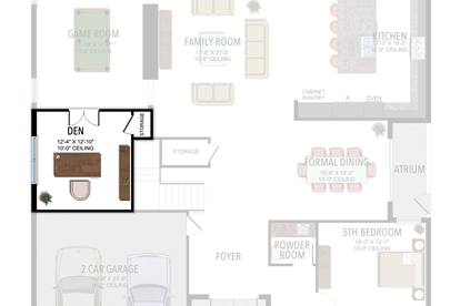 Alternate Den with Double Doors