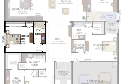 4th Bedroom & 4th Bathroom in lieu of Den