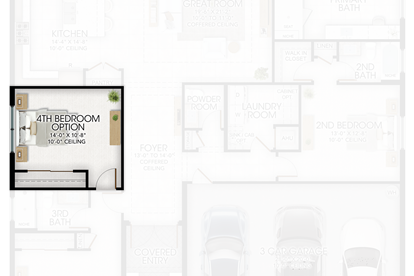 4th Bedroom in lieu of Den