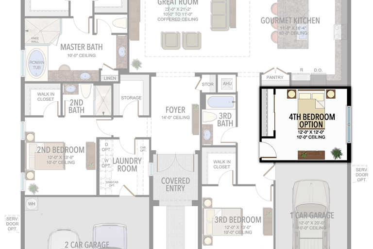 4th Bedroom in lieu of Den