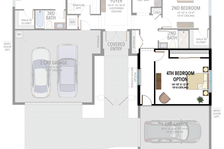 4th Bedroom in lieu of Club Room