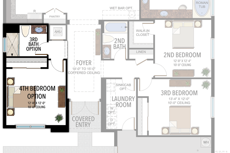 4th Bedroom in lieu of Den