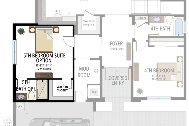 5th Bedroom in lieu of Club Room
