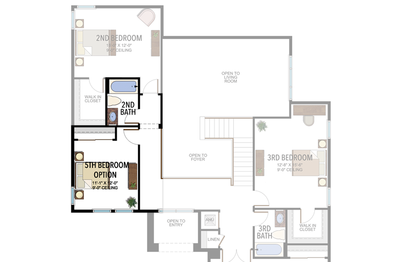 2nd Floor 5th Bedroom in lieu of Loft