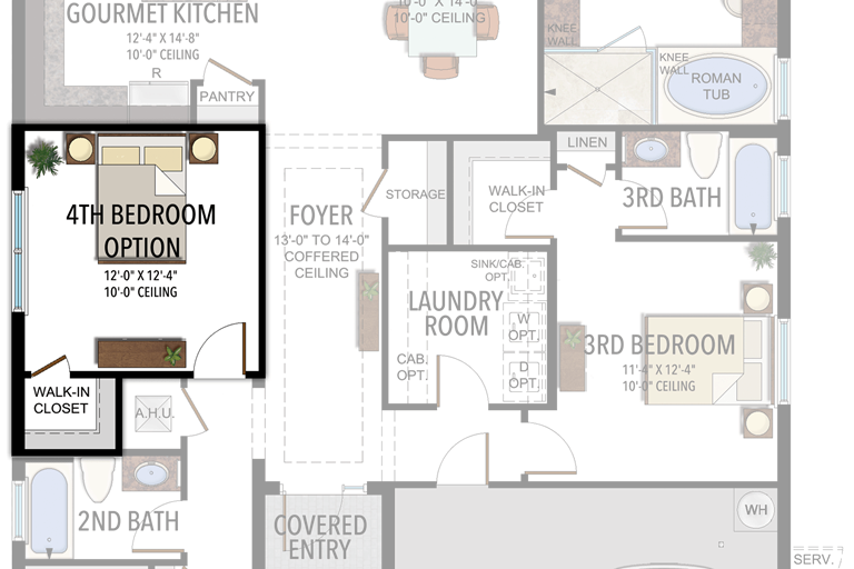 4th Bedroom in lieu of Den