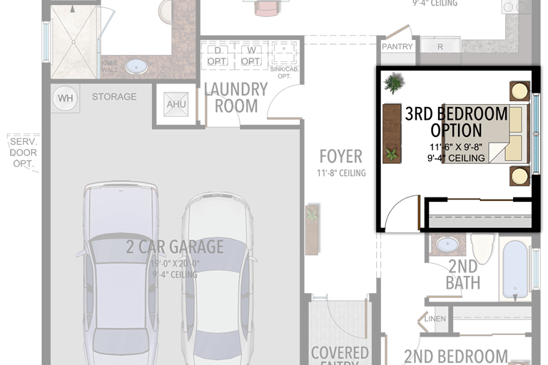 3rd Bedroom in lieu of Den